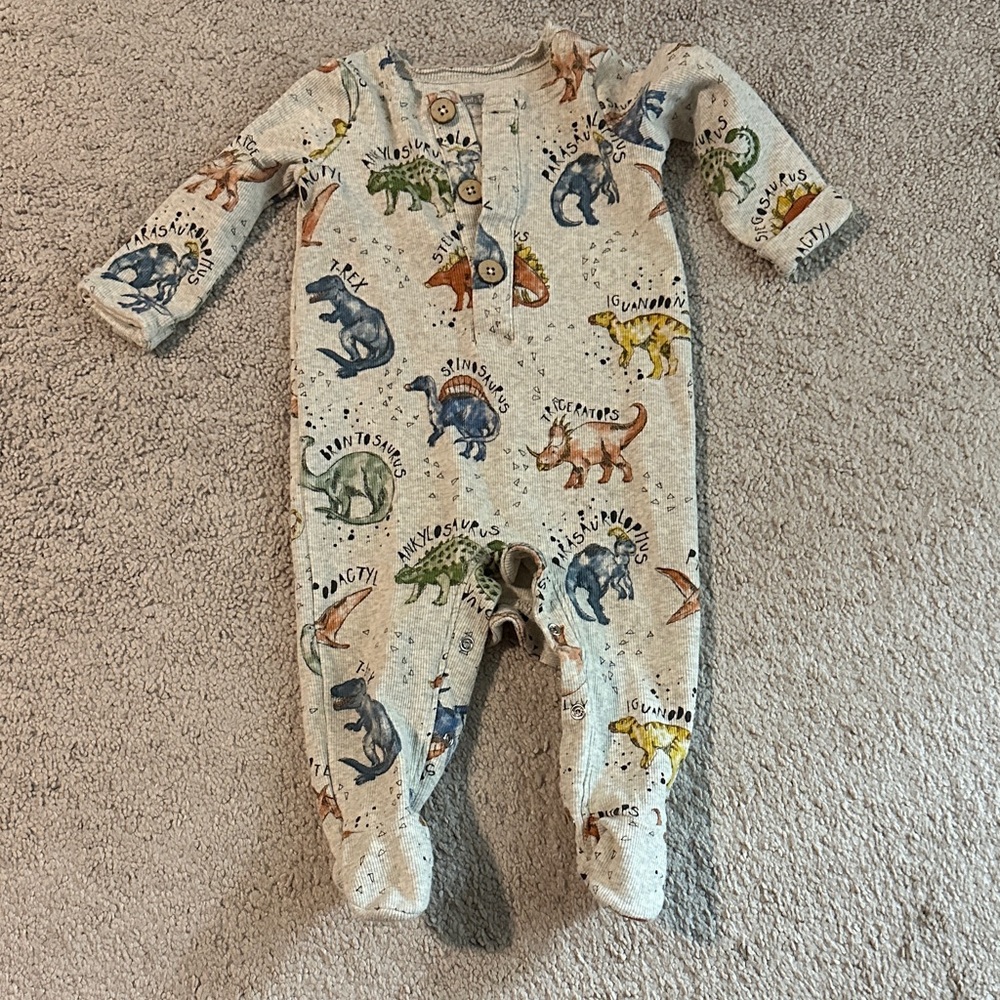 Mud Pie Multicolor Dinosaur Kids Footie